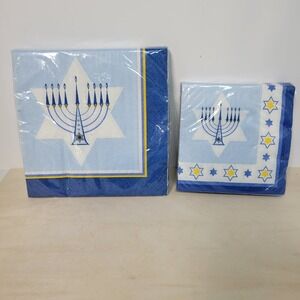 Hanukkah‎ Lights Party Creations Napkins - Menorah Star of David - 2 Packs